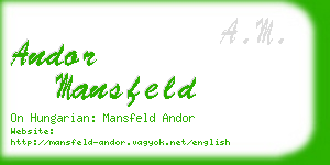 andor mansfeld business card